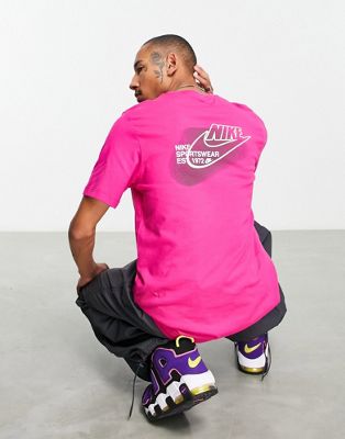 Nike t-shirt with double logo in active pink