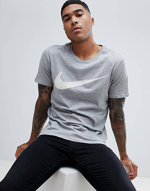 Nike t-shirt with hangtag swoosh in grey 707456-063 | ASOS