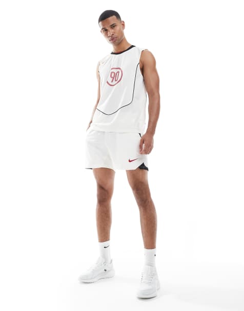 Nike – T90 – Dri-FIT – Gräddvita fotbollsshorts - view 1