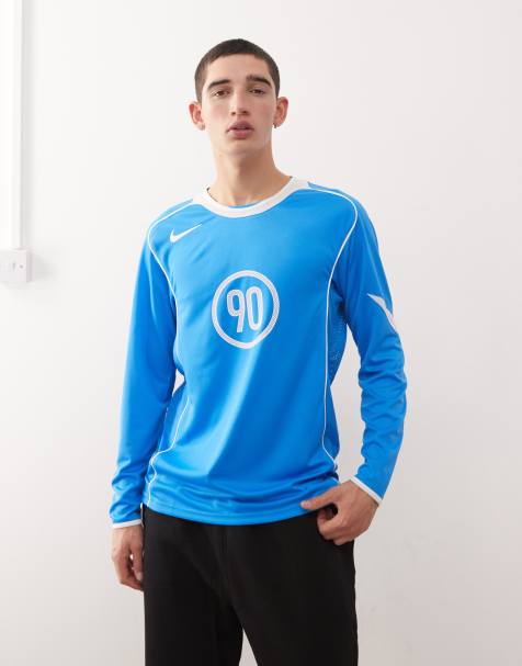 Nike T90 Dri-FIT long sleeve football shirt in blue - view 1