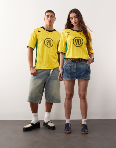Nike T90 Dri-fit unisex football shirt in yellow - view 1