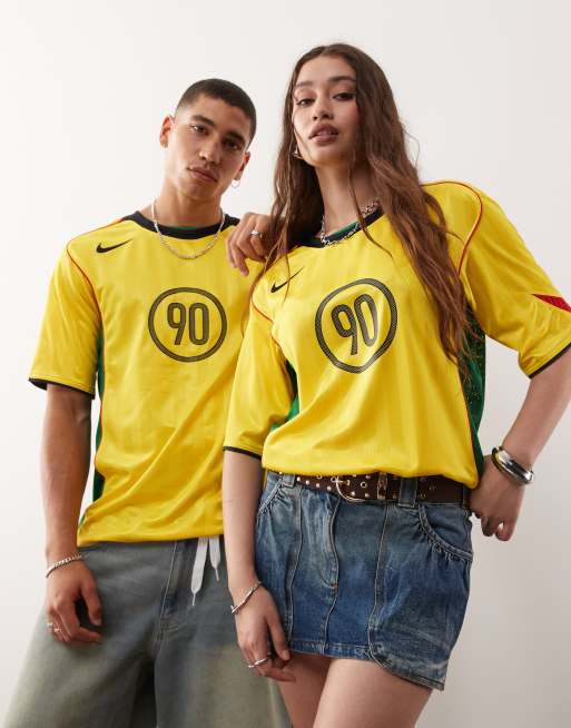 Nike T90 Dri-fit unisex football shirt in yellow | ASOS