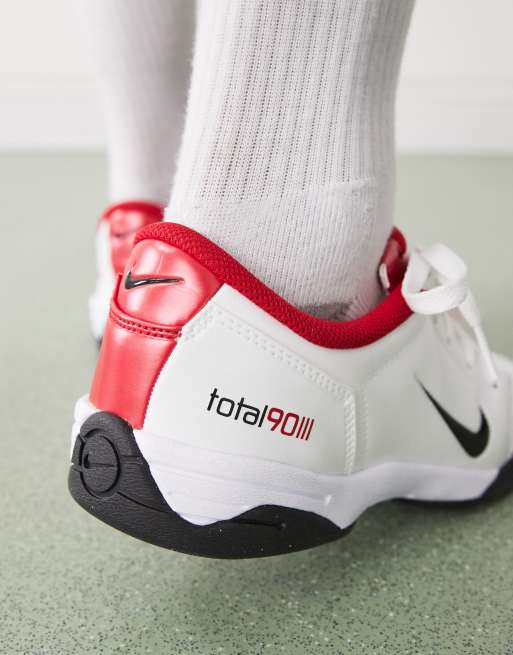 Nike - T90 - Sneakers bianche e rosse unisex , 3 di 5