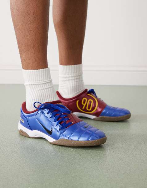Nike T90 trainers in metallic blue and red - view 1
