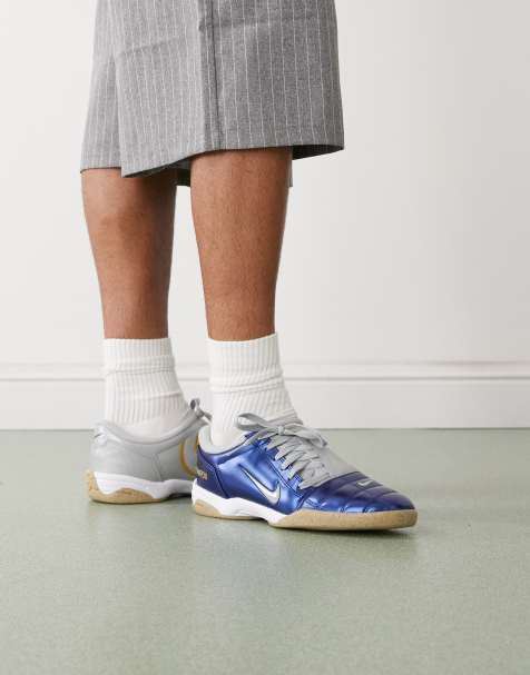 Nike T90 trainers in navy and grey - view 1