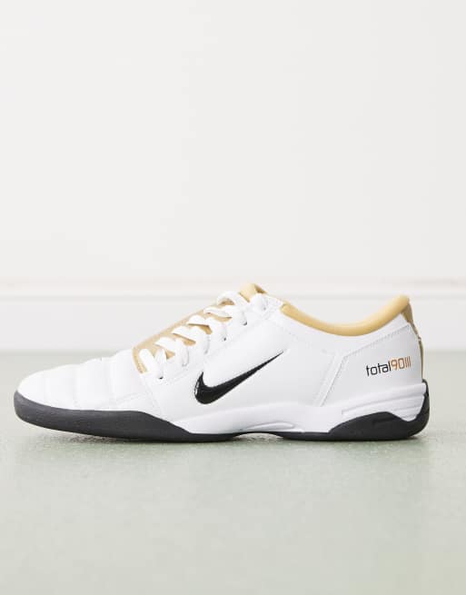 Nike T90 trainers in white & metallic gold, 2 of 5