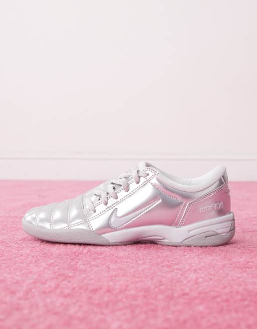 Nike T90 unisex trainers in silver metallic
