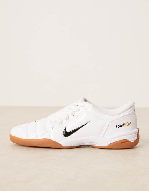 Nike T90 unisex trainers in white with gum sole