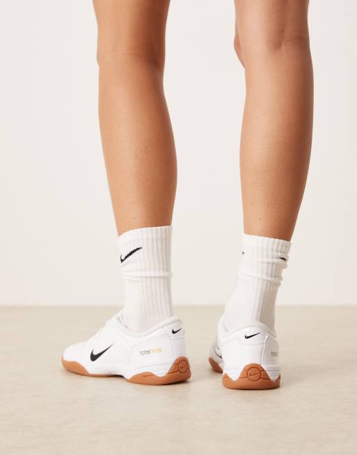 Nike T90 unisex trainers in white with gum sole