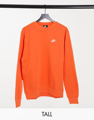 nike club crew neck sweat in red