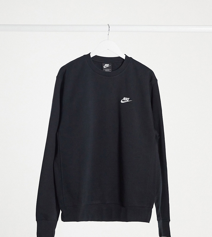 Nike Tall Club crewneck sweatshirt in black