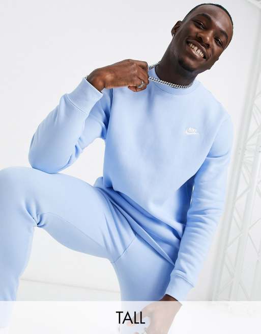 Nike Tall Club crewneck sweatshirt in pale blue