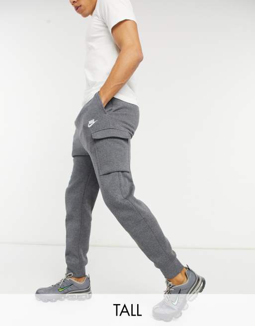 Nike Tall Club cuffed cargo joggers in dark grey