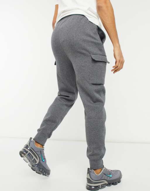 Nike Tall Club cuffed cargo joggers in dark grey ASOS