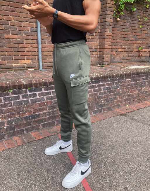 Nike Club fleece cargo joggers in khaki