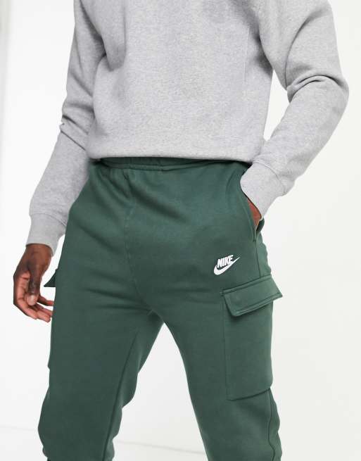 Nike Club Fleece Cuffed Cargo Sweatpants In Khaki - Khaki-green