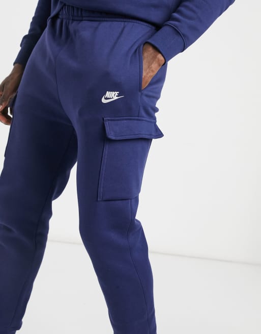 Nike Tall Club cuffed cargo joggers in navy ASOS