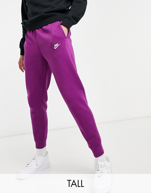 Nike Tall Club cuffed joggers in purple
