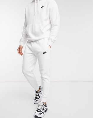 Nike Tall Club cuffed trackies in white 