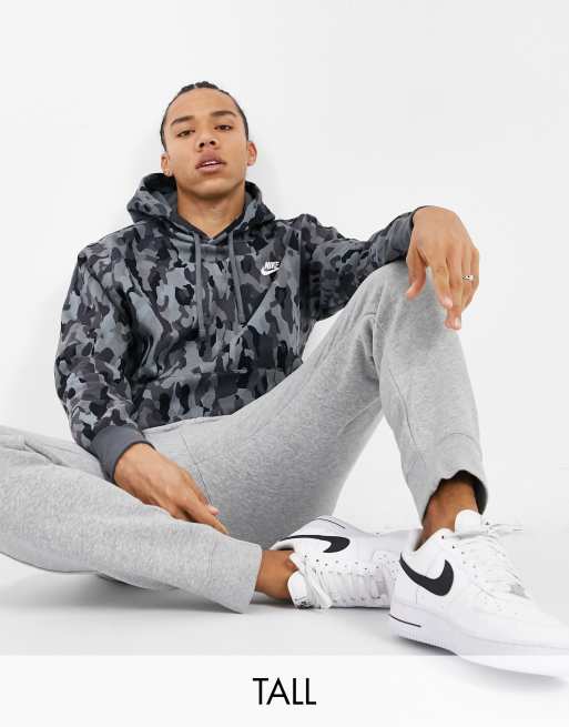 nike tall club casual fit cuffed joggers in black