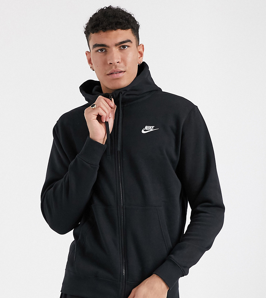 Nike Tall Club full zip hoodie in black