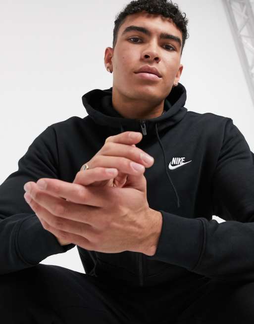 Nike Tall Club full zip hoodie in black