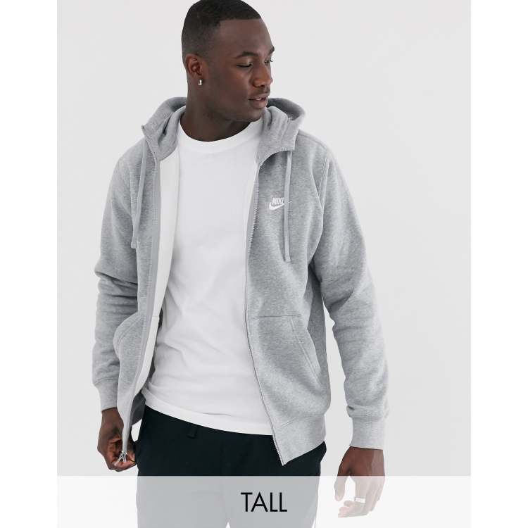 Grey nike zip clearance hoodie