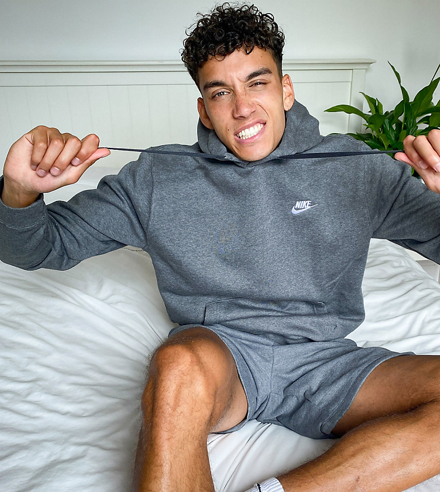 Nike Tall Club hoodie in dark grey