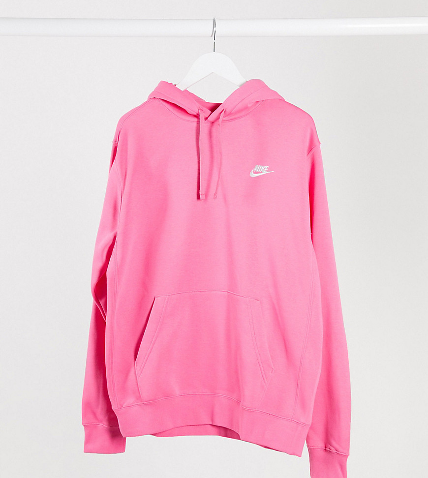 Nike Tall Club hoodie in hot pink