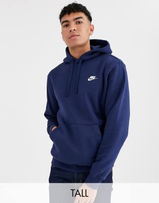 Nike Tall Club hoodie in navy | ASOS