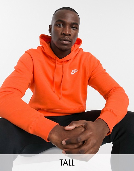 Nike Tall Club hoodie in orange
