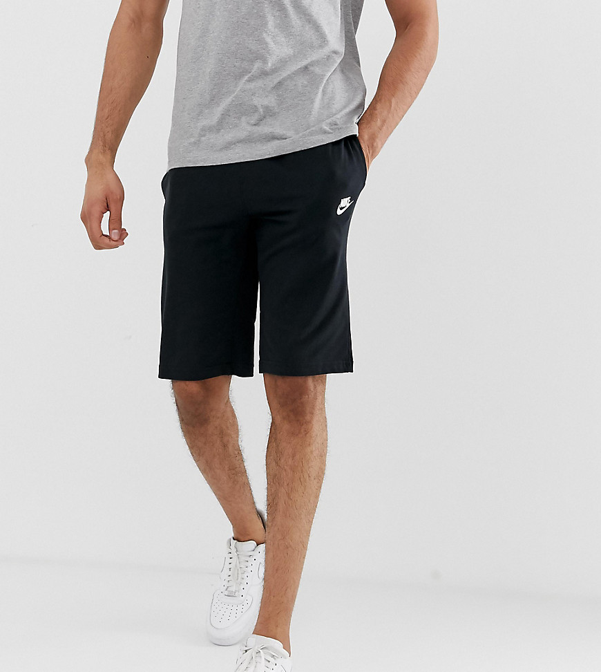 Nike Tall Club Swoosh Jersey Shorts in black