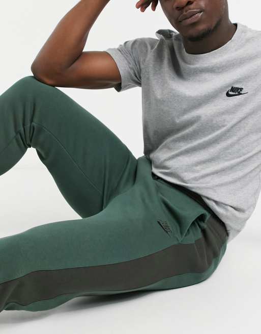 Nike colourblock cuffed joggers in khaki new arrivals