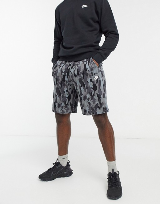 Nike Tall digi camo shorts in black