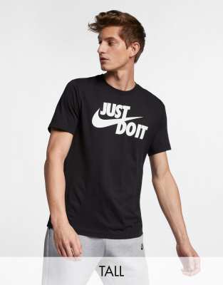 Nike Tall Just Do It Swoosh T-shirt In Black In Black