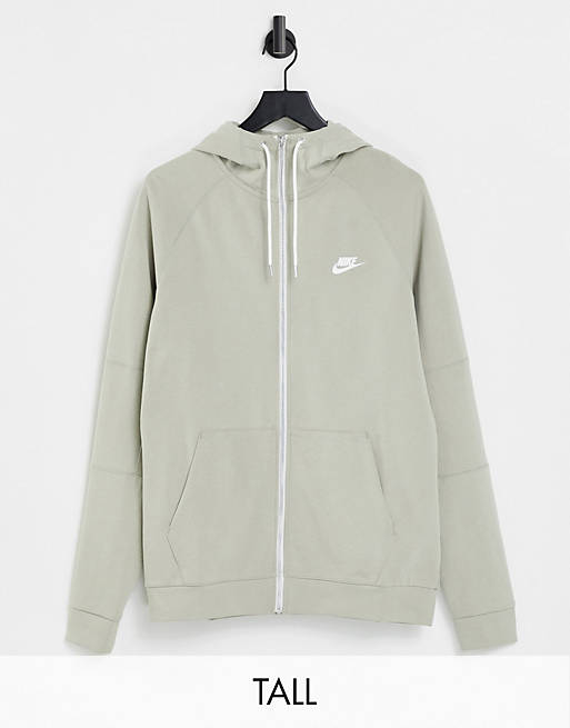 Nike Tall Modern Essentials zip-through hoodie in stone