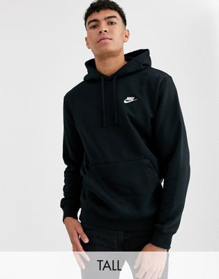 nike pullover hoodie with swoosh logo in black