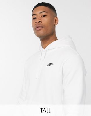 Nike Tall - Pullover - Hvid hættetrøje med swoosh logo