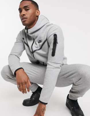 Nike Tall Tech Fleece full-zip hoodie in gray-Grey