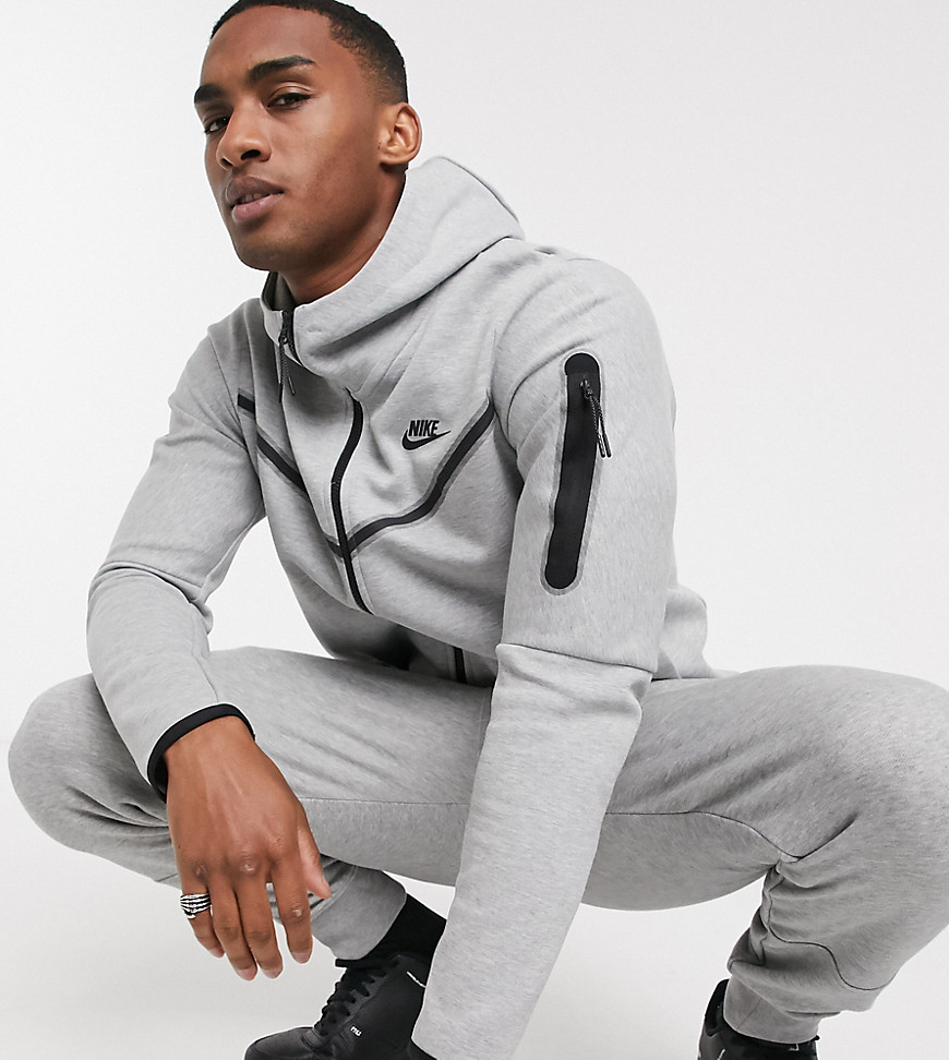 Nike Tall Tech Fleece full-zip hoodie in gray-Grey