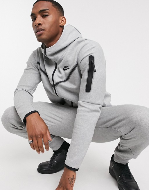 Nike Tall Tech Fleece full-zip hoodie in grey