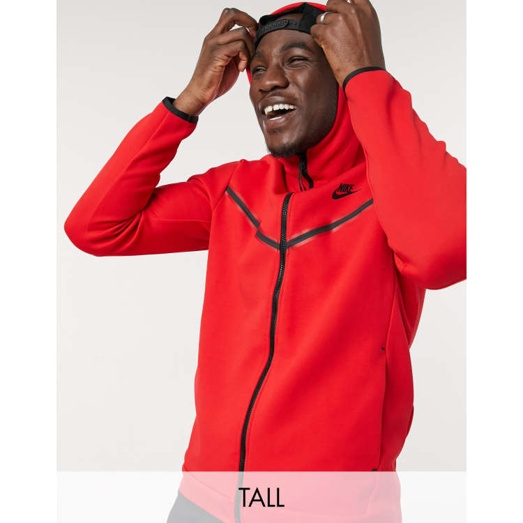 Detector Ingenieurs verlichten Nike Tall Tech Fleece full-zip hoodie in red | ASOS