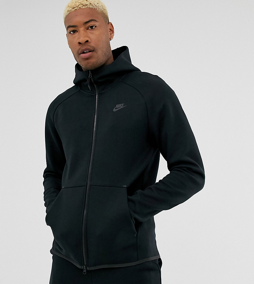 Nike Tall Tech Fleece zip-through hoodie in black