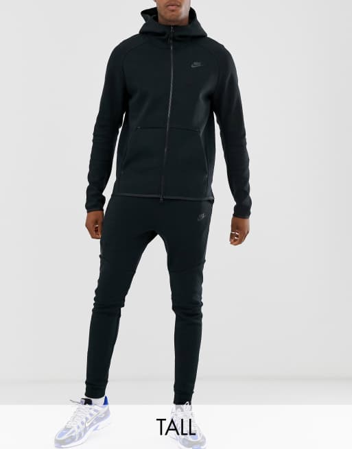 Nike Tall Tech Jogger en molleton à chevilles resserrées Noir ASOS
