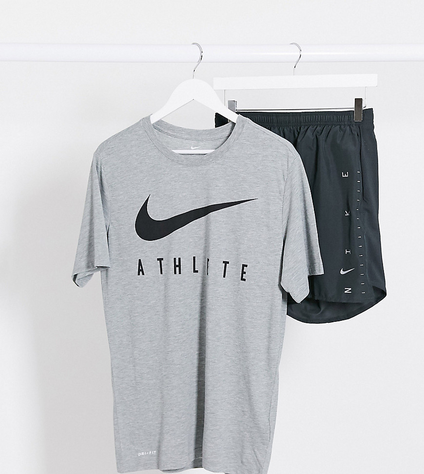 Nike Tall Training Athlete t-shirt in grey-Black