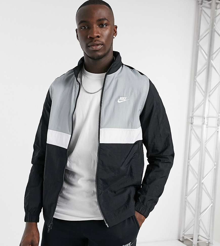 Nike Tall Woven Track Jacket In Black And Gray