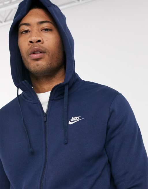 Nike zip up hoodie with futura store logo in navy