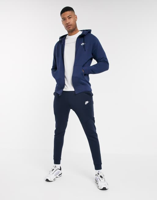 Nike tall zip up hoodie futura with in ASOS navy logo 