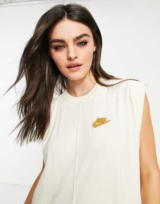 Nike tank top in off white 