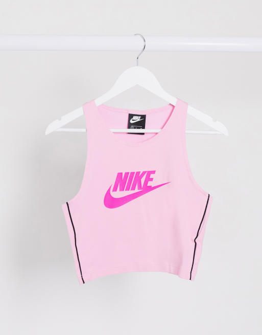 Nike crop top on sale pink